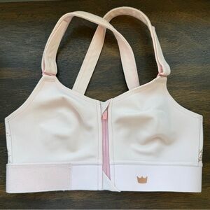 SHEFIT Blush Pink Front-Zip Athletic Bra